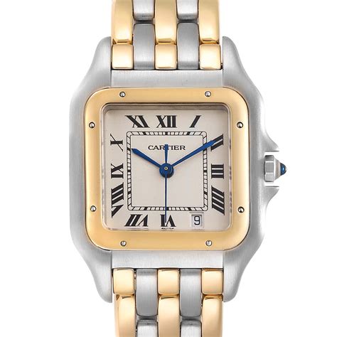 cartier gold silver watch|cartier panthere watch price new.